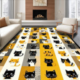 Ultra Soft Area Rug, Non Slip, Stain Resistant, Washable Area Rugs for Living Room, Bedroom, Lighthearted Cartoonish Animal Theme(Black)