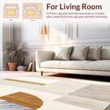 Ultra Soft Area Rug, Non Slip, Stain Resistant, Washable Area Rugs for Living Room, Bedroom, Minimalist Nordic Inspired Area with Contemporary Beige Line Art(Beige)