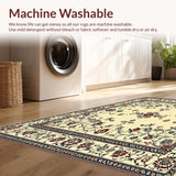 Astra Machine Traditional Beige Easy Clean Non Shedding Area(Beige)