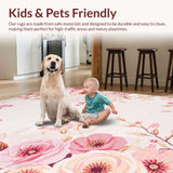 Ultra Soft Area Rug, Non Slip, Stain Resistant, Washable Area Rugs for Living Room, Bedroom, Lush Pastel Soft Serenity(Ivory)