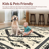 Tribal Geometric Artisan Runner With Elegant Tassels For Hallway(Gray)