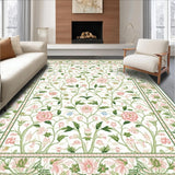 Ultra Soft Area Rug, Non Slip, Stain Resistant, Washable Area Rugs for Living Room, Bedroom, Elegant Soft Curvilinear Patterns(Ivory)