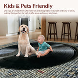Ultra Soft Area Rug, Non Slip, Stain Resistant, Washable Area Rugs for Living Room, Bedroom, Black Music Record Bedroom Non-Slip Area Rug(Black)