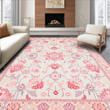 Ultra Soft Area Rug, Non Slip, Stain Resistant, Washable Area Rugs for Living Room, Bedroom, Lively Colorful Petal Print(Pink)
