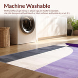 Ultra Soft Area Rug, Non Slip, Stain Resistant, Washable Area Rugs for Living Room, Bedroom, Dynamic Arc Pattern Motif(Purple)