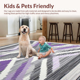 Ultra Soft Area Rug, Non Slip, Stain Resistant, Washable Area Rugs for Living Room, Bedroom, Charming Geometric Pastel Elegance(Gray)