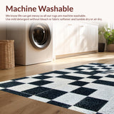 Ultra Soft Area Rug, Non Slip, Stain Resistant, Washable Area Rugs for Living Room, Bedroom, Washable Large Area Rug for Contemporary Home Aesthetic(Black)