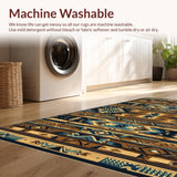 Ultra Soft Area Rug, Non Slip, Stain Resistant, Washable Area Rugs for Living Room, Bedroom, Artisan Crafted Rustic Patterned Weave(Brown)