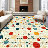 Ultra Soft Area Rug, Non Slip, Stain Resistant, Washable Area Rugs for Living Room, Bedroom, Stylish Dynamic Polka Dot Theme(Yellow)