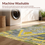 Ultra Soft Area Rug, Non Slip, Stain Resistant, Washable Area Rugs for Living Room, Bedroom, Modern Abstract Yellow Tones(Gray)