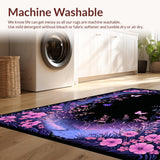 Ultra Soft Area Rug, Non Slip, Stain Resistant, Washable Area Rugs for Living Room, Bedroom, Serene Garden-Inspired Atmosphere(Purple)