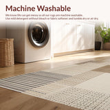 Ultra Soft Area Rug, Non Slip, Stain Resistant, Washable Area Rugs for Living Room, Bedroom, Inviting Rustic Minimalist Look(Beige)