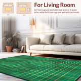 Ultra Soft Area Rug, Non Slip, Stain Resistant, Washable Area Rugs for Living Room, Bedroom, Elegant Abstract Linear Arrangement(Green)