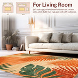 Ultra Soft Area Rug, Non Slip, Stain Resistant, Washable Area Rugs for Living Room, Bedroom, Vibrant Earthy Color Fusion(Orange)