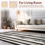 Contemporary Linear with Bold Dual Tone Striped Geometry and Sleek Symmetry(Beige)