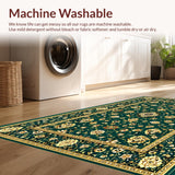 Ultra Soft Area Rug, Non Slip, Stain Resistant, Washable Area Rugs for Living Room, Bedroom, Contemporary Abstract Linear Theme(Green)