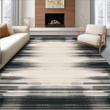 Ultra Soft Area Rug, Non Slip, Stain Resistant, Washable Area Rugs for Living Room, Bedroom, Abstract Raven and Snow Stripe Area Rug(Gray)
