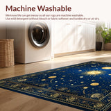 Ultra Soft Area Rug, Non Slip, Stain Resistant, Washable Area Rugs for Living Room, Bedroom, Enchanting Stellar Radiance Style(Blue)