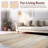 Ultra Soft Area Rug, Non Slip, Stain Resistant, Washable Area Rugs for Living Room, Bedroom, Classic Neutral Vintage Charm(Beige)