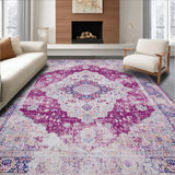 Ultra Soft Area Rug, Non Slip, Stain Resistant, Washable Area Rugs for Living Room, Bedroom, Sophisticated Abstract Artistry Blend(Purple)