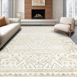 Ultra Soft Area Rug, Non Slip, Stain Resistant, Washable Area Rugs for Living Room, Bedroom, Artisan Crafted Striped Design(Beige)