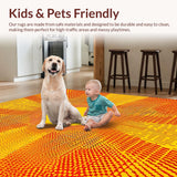 Ultra Soft Area Rug, Non Slip, Stain Resistant, Washable Area Rugs for Living Room, Bedroom, Bright Warmth Sun Graphic(Yellow)