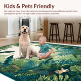 Ultra Soft Area Rug, Non Slip, Stain Resistant, Washable Area Rugs for Living Room, Bedroom, Lush Greenery Inspired Theme(Green)