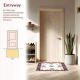 Ultra Soft Area Rug, Non Slip, Stain Resistant, Washable Area Rugs for Living Room, Bedroom, Abstract Loom Floral Area(White)