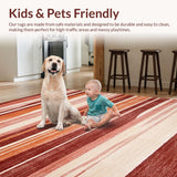 Ultra Soft Area Rug, Non Slip, Stain Resistant, Washable Area Rugs for Living Room, Bedroom, Elegant Warm Toned Swirls(Brown)