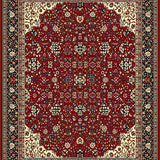 Ultra Soft Area Rug, Non Slip, Stain Resistant, Washable Area Rugs for Living Room, Bedroom, Classic Red and Brown Area Timeless Design(Red)