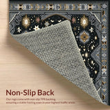 Ultra Soft Area Rug, Non Slip, Stain Resistant, Washable Area Rugs for Living Room, Bedroom, Trendy Dark Taupe Dreamscape(Black)