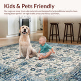 Ultra Soft Area Rug, Non Slip, Stain Resistant, Washable Area Rugs for Living Room, Bedroom, Rustic Natural Floral Elegance(Beige)