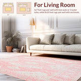 Ultra Soft Area Rug, Non Slip, Stain Resistant, Washable Area Rugs for Living Room, Bedroom, Pink(Pink)