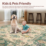 Beige Green Vintage Design Easy Clean Durable Feel(Beige)