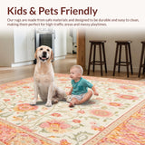 Ultra Soft Area Rug, Non Slip, Stain Resistant, Washable Area Rugs for Living Room, Bedroom, Elegant Area With Intricate Floral Motifs And Beige Hue(Ivory)