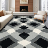 Contemporary Black and White Lattice(Beige)