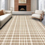 Ultra Soft Area Rug, Non Slip, Stain Resistant, Washable Area Rugs for Living Room, Bedroom, Chic Minimalist Patterned Texture(Beige)