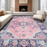 Ultra Soft Area Rug, Non Slip, Stain Resistant, Washable Area Rugs for Living Room, Bedroom, Cozy Lattice Patterned Visuals(Pink)