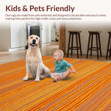 Ultra Soft Area Rug, Non Slip, Stain Resistant, Washable Area Rugs for Living Room, Bedroom, Charming Coastal Animal Motif(Orange)