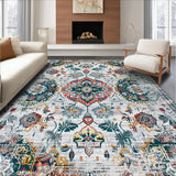 Ultra Soft Area Rug, Non Slip, Stain Resistant, Washable Area Rugs for Living Room, Bedroom, Artistic Grey Distressed Pattern(Gray)
