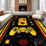 Ultra Soft Area Rug, Non Slip, Stain Resistant, Washable Area Rugs for Living Room, Bedroom, Chic Minimalist Controller Arrangement(Yellow)