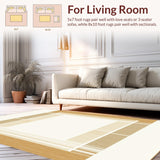 Bordered Geometric Area Showcasing Subtle Striated Lines and Beige Hues(Beige)