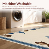 Vibrant Blue Marine Life Design(Beige)