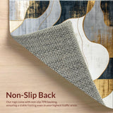 Ultra Soft Area Rug, Non Slip, Stain Resistant, Washable Area Rugs for Living Room, Bedroom, Elegant Abstract Gold and Grey Motif(Gray)
