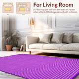 Ultra Soft Area Rug, Non Slip, Stain Resistant, Washable Area Rugs for Living Room, Bedroom, Trendy Statement Piece with Fun Design(Purple)