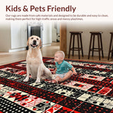 Ultra Soft Area Rug, Non Slip, Stain Resistant, Washable Area Rugs for Living Room, Bedroom, Vibrant Playful Pattern Display(Black)