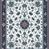 Ultra Soft Area Rug, Non Slip, Stain Resistant, Washable Area Rugs for Living Room, Bedroom, Elegant Wineberry Floral Motif(White)