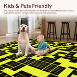 Ultra Soft Area Rug, Non Slip, Stain Resistant, Washable Area Rugs for Living Room, Bedroom, Stylish Quirky Bathroom Accent(Yellow)