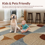 Ultra Soft Area Rug, Non Slip, Stain Resistant, Washable Area Rugs for Living Room, Bedroom, Contemporary Neutral Office Non-Shedding Abstract Rug(Beige)