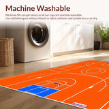 Ultra Soft Area Rug, Non Slip, Stain Resistant, Washable Area Rugs for Living Room, Bedroom, Vibrant Sports Field Theme(Orange)